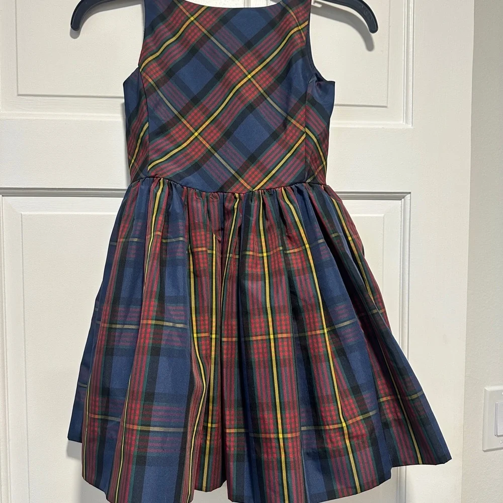 Ralph Lauren Plaid girls holiday Dress in Blue and Red